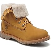 Timberland Women's Linden Woods Waterproof Fleece Fold-Down Boots, Wheat Nubuck, 6
