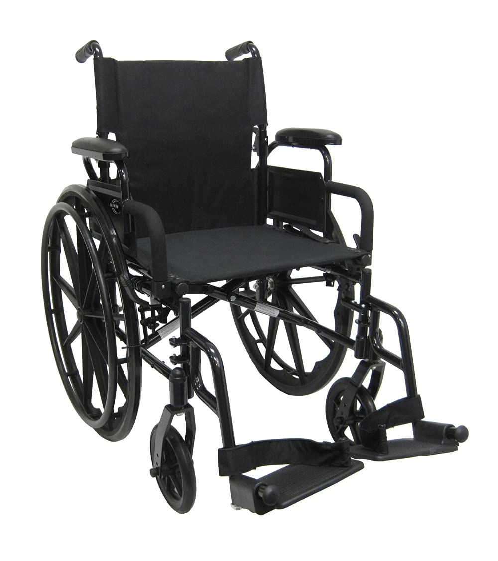 Karman Healthcare 802-DY 30 lbs Ultra Lightweight Wheelchair with Removable Footrest in Black, 18