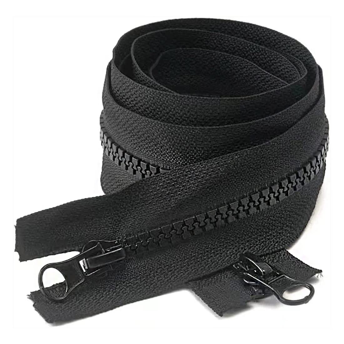 6 Pieces/Pack of Double Opening Zipper 5# - 70cm Black, Pack 6 Pieces of Zippers for Sewing, Size n.5, Haberdashery and Zipper for Clothes and Bags, (70cm 332 6 pcs)