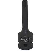 TEMO IP50 3" Black Impact Torx Plus 6 Point Socket Bit 1/2" Drive | Black Impact Coating, Hardened Steel For Automotive Repair | Suitable For Air Tools And Electric Tools
