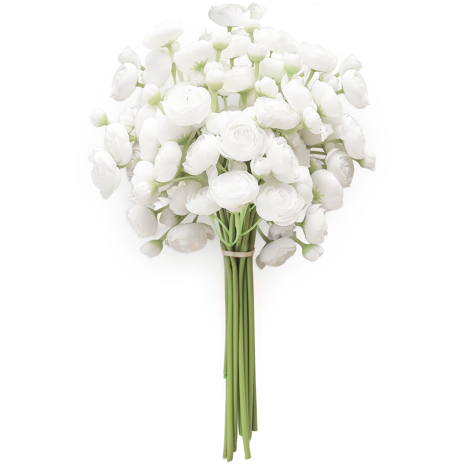 Photo 1 of Floroom Ranunculus Artificial Flowers 18 Pcs White Faux Silk Mini Ranunculus Bulk Fake Wedding Filler Flowers for DIY Bouquets, Centerpieces, Bridal Shower Decorations & Arrangements