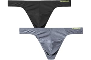 JINSHI Men's Thong Underwear Sexy Ice Silk Glossy G String Male Athletic Thongs T Back For Men Bikini Briefs