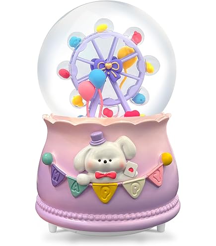 Blossom Bucket April Birthstone Angel Snow Globe - 4.25 Inch Resin Home Decor