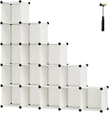 SONGMICS Modular Shoe Cabinet 16 Cubes Cream White LPC442M01