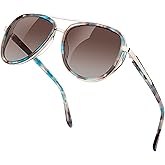 BIRCEN Polarized Sunglasses for Women UV - Protection Womens Retro Mirrored Shades with Acetate Frame BC2001
