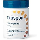TruSpan Tru Defend NAD+ Capsules, Cellular Energy and Metabolic Support, 500MG of Niacinamide Per Serving, 40 Servings, 80 Capsules