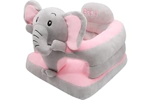 vocheer Sit Me Up Floor Seat for Baby Chair for Sitting Up Support Seat Sofa Plush Animal Shaped Baby Learning to Sit Chair for 3-24 Months Girls and Boys, PP Cotton Full Filling,Elephant