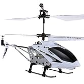 Syma S107G 3 Channel RC Helicopter with Gyro, White and silver