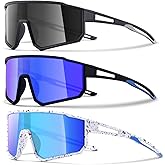 CMBJJU 3PACK Kids Sunglasses for 6-14 Boys Girls, Youth Baseball and Cycling UV400 Protection Goggles