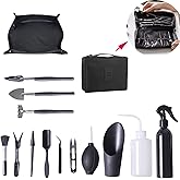Succulent Tools Set with Storage Bag, 15 pcs Mini Gardening Tools Succulent Plants Kit with Plant Potting Tarp Mat, Succulent