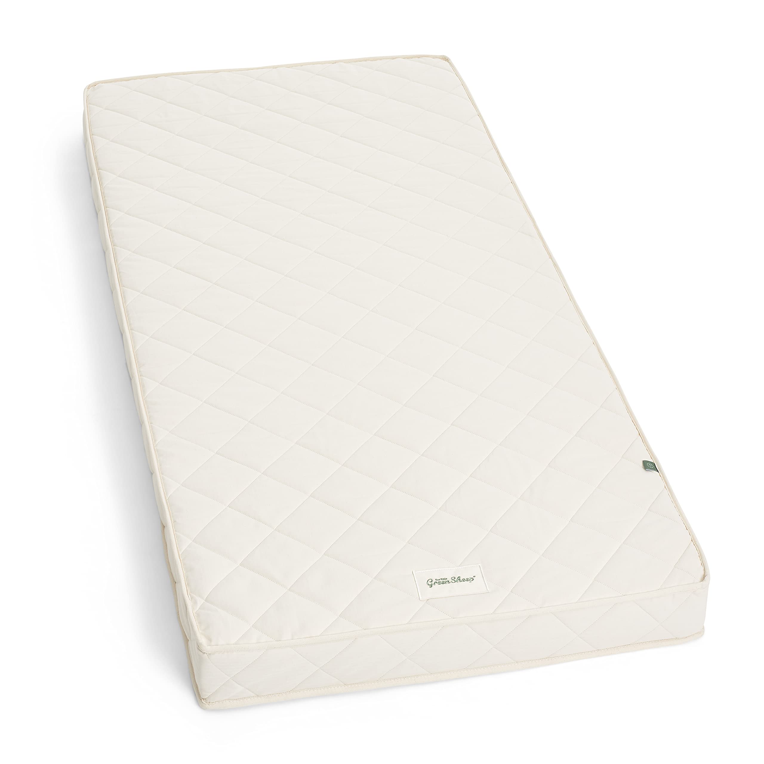 The Little Green Sheep Natural Junior Mattress, Breathable Cotton Mattress from 12 Months to 12 Years, Standard Single Size 90x200cm