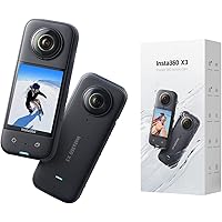 Insta360 X3 Waterproof 360 Action Camera, 1/2" 48MP Sensor, 5.7K 360 Active HDR Video 72MP 360 Photo, 4K Single-Lens, 60fps M