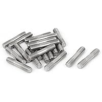 uxcell M6x30mm 304 Stainless Steel Double End Threaded Stud Screw Bolt 20pcs