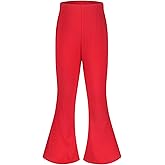 Spring&Gege Girls Ribbed Bell Bottoms Fall Flare Leggings Pants (5-12 Years)
