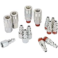 WYNNsky Air Compressor Accessories Fittings,1/4''NPT Quick Connect Air Coupler and Plug Kit,I/M Type,14 Pieces Air Tools Fitt
