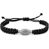 Sportybella Football Bracelet - Adjustable Paracord Charm Bracelet. Unisex Football Gifts