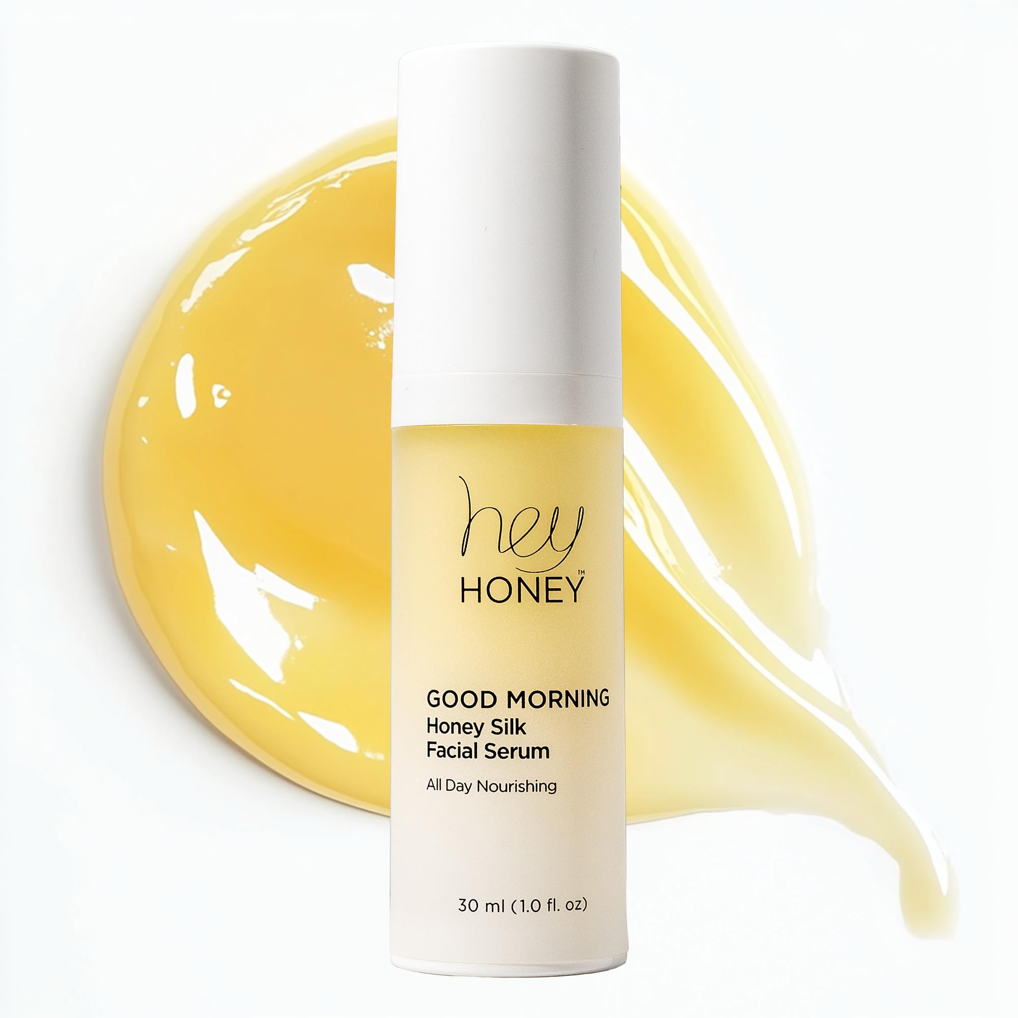 Hey Honey Good Morning Honey Silk Facial Serum | Anti-Aging Vitamin C & Hyaluronic Acid Serum for Radiant Skin Boosts Glow, Smooths Fine Lines, Strengthens Skin Barrier | 1 oz