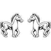Horse 925 Sterling Silver Stud Earrings, Very Tiny Minimalist Jewelry
