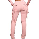 DINGANG Women's Drawstring Cargo Sweatpants with Pockets, Stretchy Casual Joggers Lounge Leggings