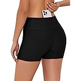 Tournesol Women's 3" Swim Shorts High Waisted Bathing Suit Bottoms Seamless Board Shorts UPF50+ Boyshorts with Pockets