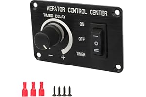 Besramtic Livewell Timer Switch for Boat Aerator Timer Panel, Variable 12 Volt 10 A, Push Button, Manual/Automatic, Black