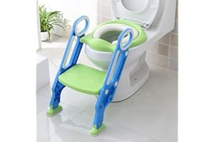 PAZAKA Potty Training Seat for Boys and Girls with Sturdy Non-Slip Step Stool Ladder Portable Toddler Potty Seat Perfect for Potty Training