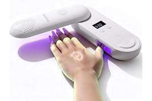 MelodySusie Compact Cordless UV Nail Lamp, P-PLUS20F with Innovative Rotatable Panel & UV Protection Design, Rechargeable UV Light Cures All Gels, Especially Rhinestone Glue & Liner Gel Polish Pink