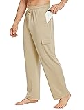 Deyeek Mens Lounge Pants with Pockets Straight Leg