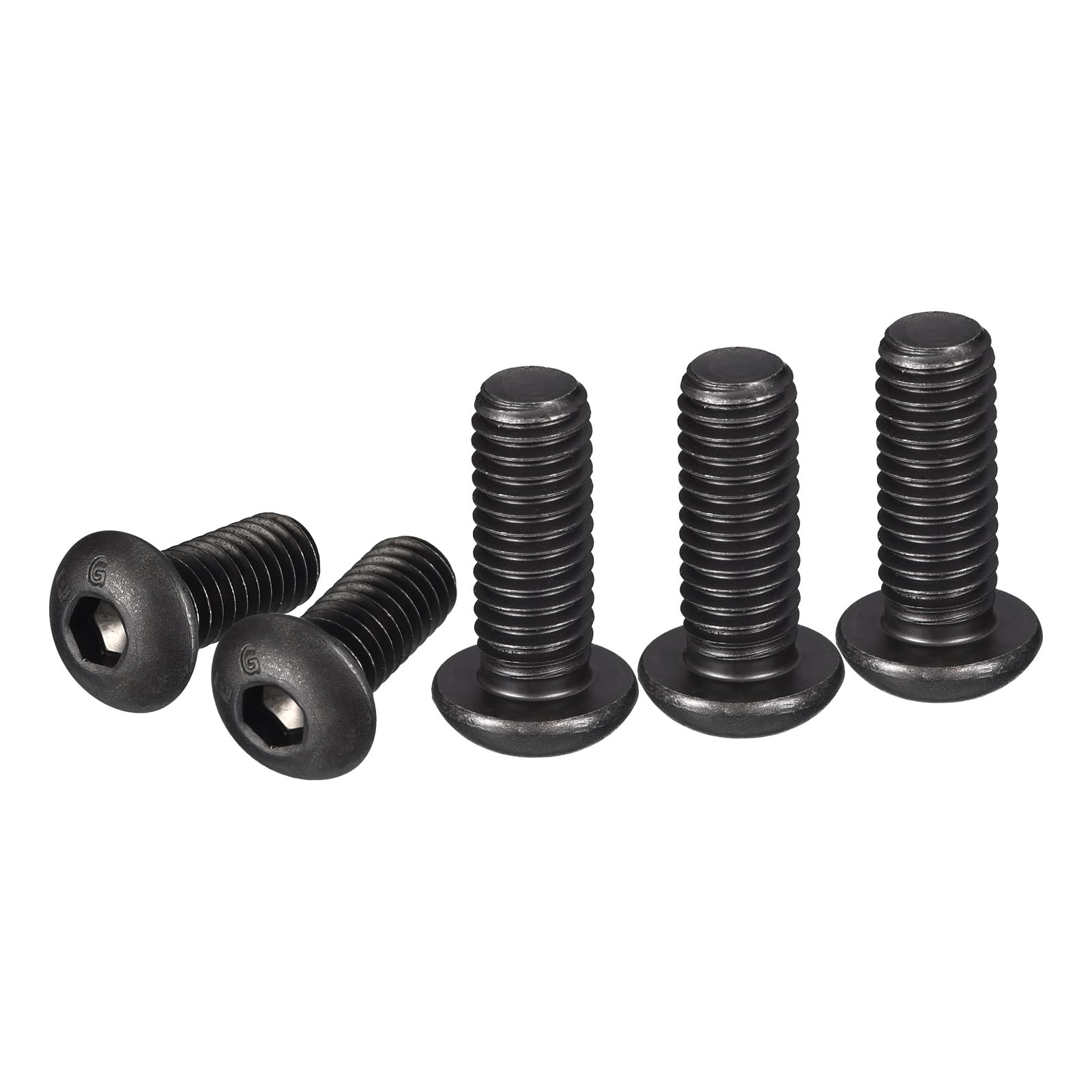DTGN 3/8-16x1" Button Head Socket Cap Screws - 10Pack - Good for Machine - Carbon Steel Black Oxide - Hex Drive Full Thread UNC Fasteners — image 1