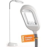 Kenley Natural Daylight Floor Lamp - Craft Light Floor Standing for Reading, Crafting, Sewing - Adjustable Gooseneck - Task Lamps for Living Room, Bedroom, Office