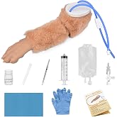 MOBIVA Canine IV Practice Kit for Blood Draw and Venipuncture Training | Vet Tech Training Model for IV Insertion, Blood Draw and Simulated Shaving Practice with Artificial Fur, Veins and Flashback