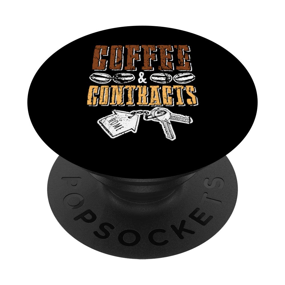 Vintage Real Estate Sales Agent Coffee Lover Quote PopSockets Grip and Stand for Phones and Tablets