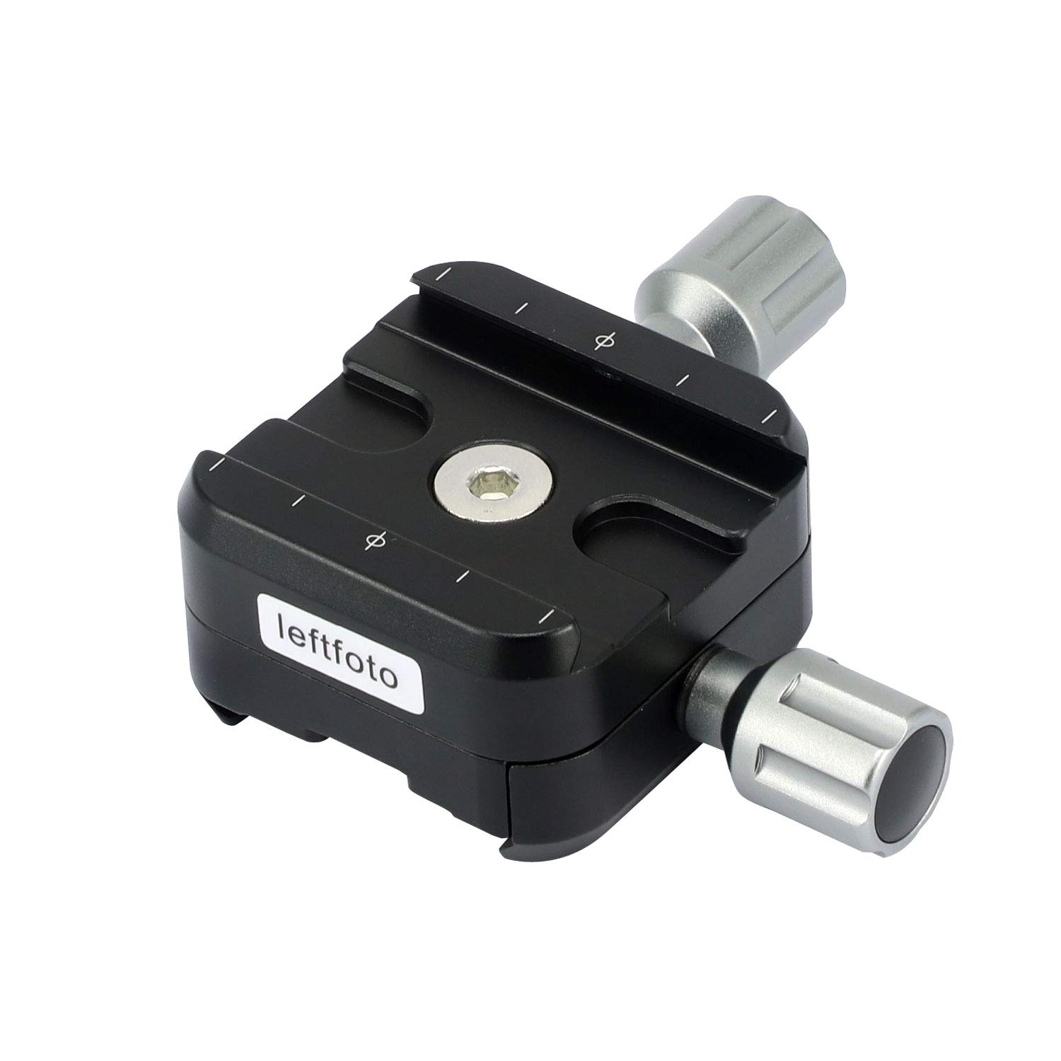 Leftfoto Arca-Swiss Double Clamp for Tripod or Rail, Black, Fits Arca-Swiss Standard Quick Release Plates, Subtend & Bidirectional Modes, Scratch-Resistant Anodized Finish