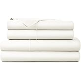 Whisper Organics, 100% Organic Cotton Sheets - 300 Thread Count Bed Sheets Set - Premium Quality Sheets - Deep Pocket Sheet Set - GOTS Certified, Natural (King Size)