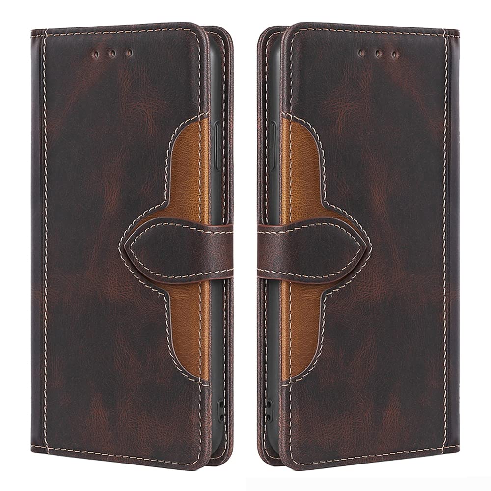 BellaCase Case for Tecno Spark 20 Pro, [Card Slots] [Kickstand], Tecno Spark 20 Pro Case, Tecno Spark 20 Pro Wallet Case(Brown)