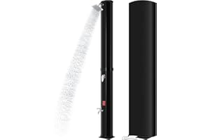 MAMIZO Outdoor Solar Shower, 10.6 Gallon/16 Gallon Solar Heated Shower with Shower Head and Foot Shower Tap, 2-Section Pool Shower with Protective Cover for Backyard, Garden, Beach Spa (16 GAL)