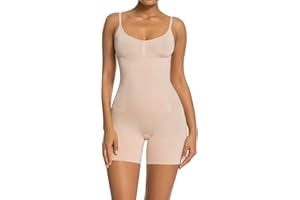 SHAPERX Tummy Control Shapewear for Women Seamless Colombianas Bodysuit Open Bust Mid Thigh Body Shaper Shorts
