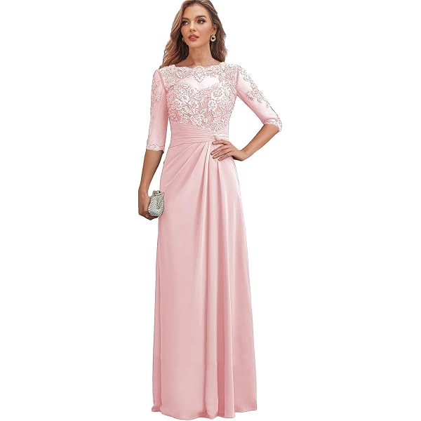 chinese dress ladies Amazon.com: Lace Blush Pink Mother of The Bride Dresses for Fall Wedding  2024 Chiffon Formal Dress with Sleeves Size 10 : Clothing, Shoes & Jewelry