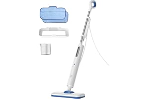 M MISTSINCE Steam Mop for Floor Cleaning,15-Second Setup,Chemical-Free Floor Steam Cleaner for Hardwood,Laminate,Tile&Greasy Spots.Ergonomic Design with Hands-Free Standing,3 Steam Settings,Reusable Washable Pads