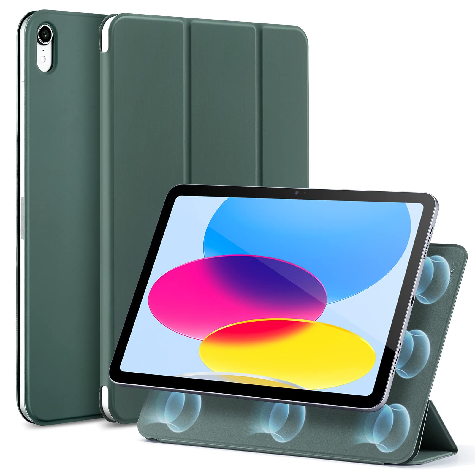 ESR for ipad (A16) 11th generation case 2025, iPad 10th Generation Case 2022, Convenient Magnetic Attachment, Two-Way Trifold Stand, Lightweight Protection, Auto Sleep/Wake, Silky-Smooth Cover, Green