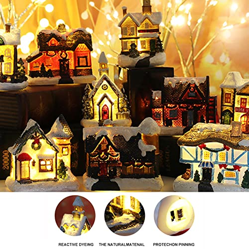 Christmas Village Light Up House, LED Lighted Christmas Village Houses