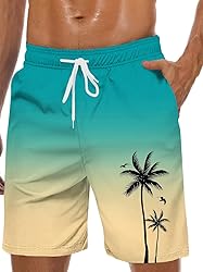 Men's Swim Trunks Hawaiian Bathing Mesh Lining Suit