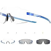 KAPVOE Photochromic Cycling Glasses for Men Women Sport Sunglasses UV Protection Driving Mountain Running MTB Frameless K341