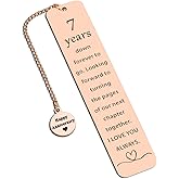 7 Year Anniversary Copper Gifts for Him/Her, 7th Wedding Anniversary for Wife Husband - Copper Anniversary Bookmark for Women Men Couple