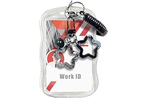 1Pack Cute Photocard Holder Keychain, Transparent Star Wave Design for Kpop Photo Cards, Creative PC Holder & Protector for B