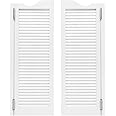 Modern Swinging Door Cafe Door Pine Wood Saloon Doors for House, Kitchen, Shop Entrance Partition Wooden Louvered Door with Quiet Hinges (White, 31.9"x40.9")