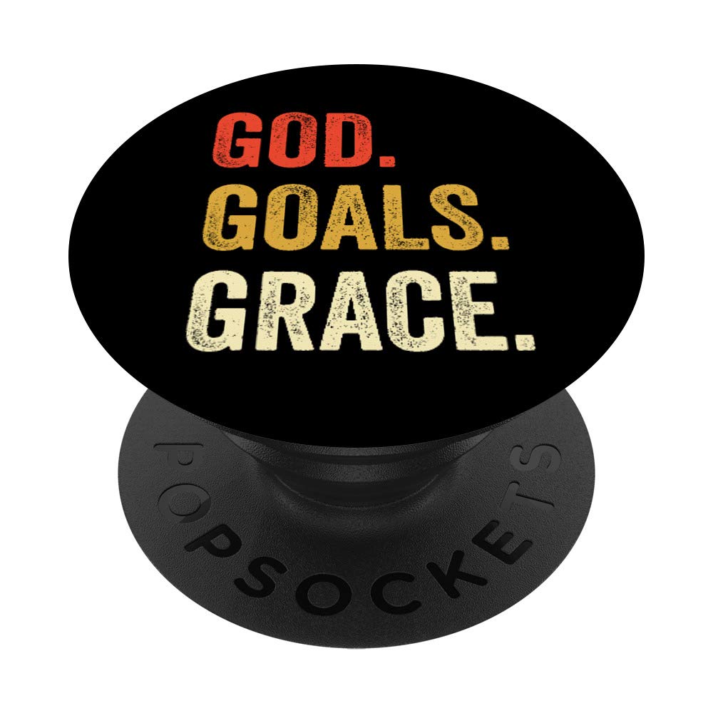 God Goals Grace Christian Workout Fitness Gym Gift PopSockets PopGrip: Swappable Grip for Phones & Tablets
