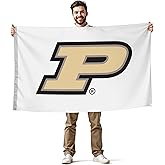 Purdue Boilermakers College Sports Printed Flag - NCAA Licensed - Nylon - School Banner (White, Gold) (3' x 5')