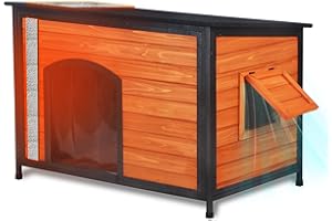 43.3" L Dog House Outdoor Insulated Large Dog Kennel 6 Sides All-Round Foam Winter Weatherproof for Small Medium Large Dogs w