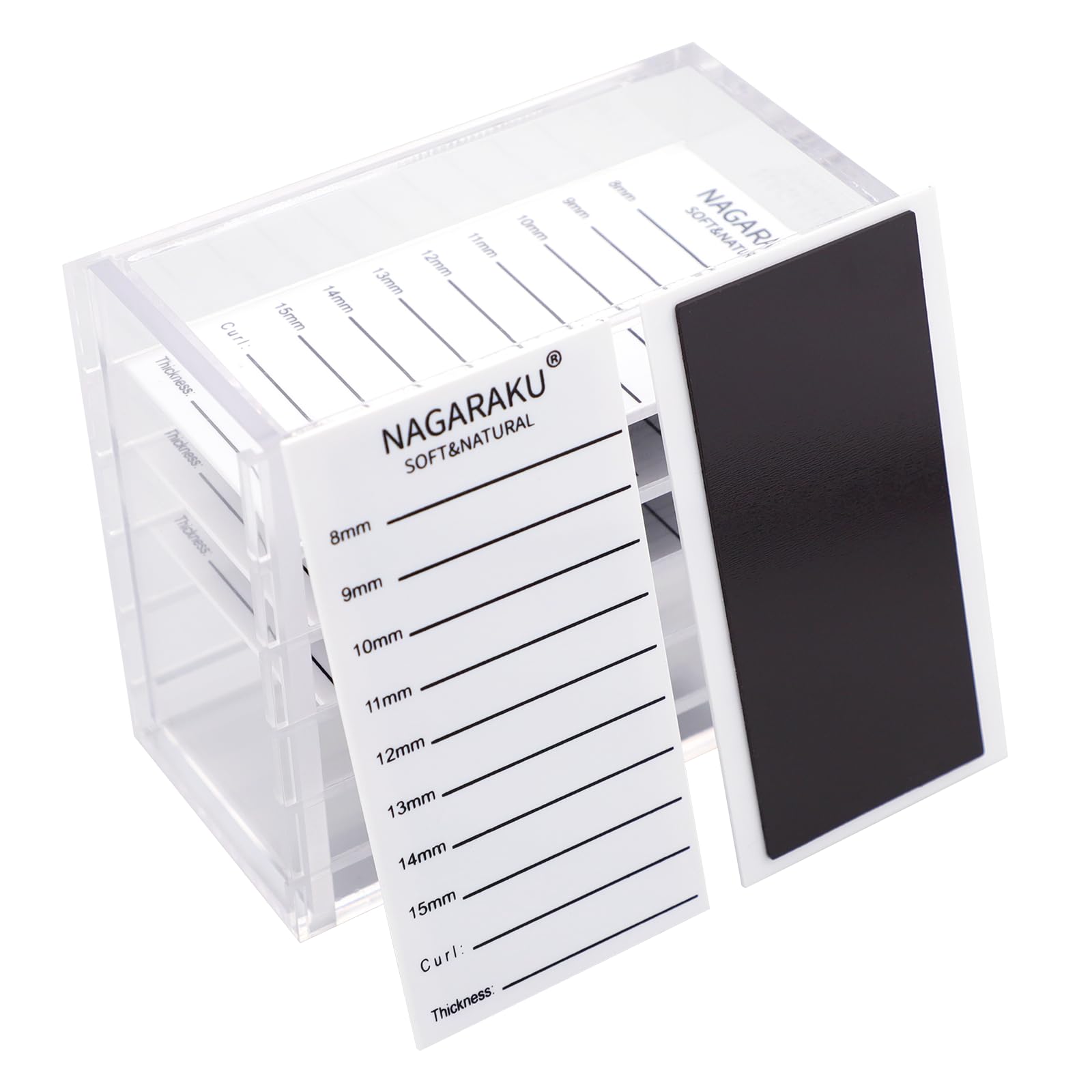 NAGARAKU Magnetic Eyelash Extension Storage Box Acrylic 5 Layers False Eyelashes Organizer Tools Cabinet for Grafting Transparent Dustproof Holder Makeup Case with 250 Tape Strips